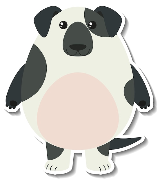 Free Vector chubby dog animal cartoon sticker