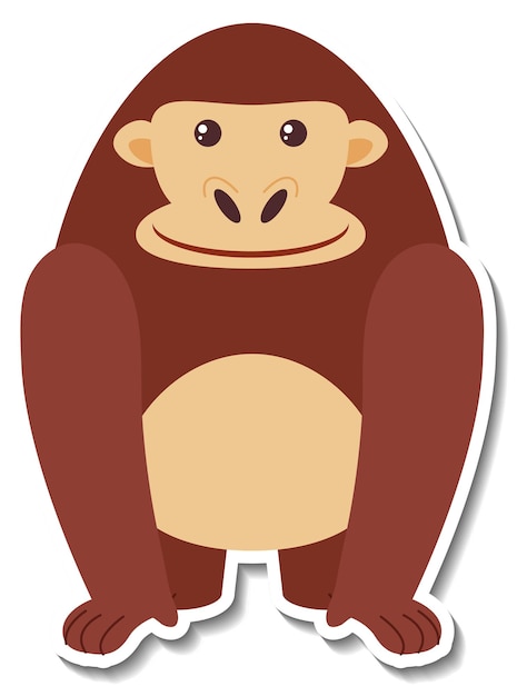 Chubby gorilla animal cartoon sticker