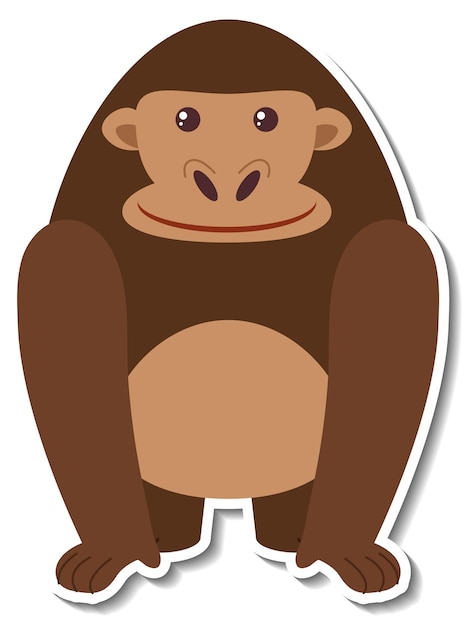 Free Vector chubby gorilla animal cartoon sticker