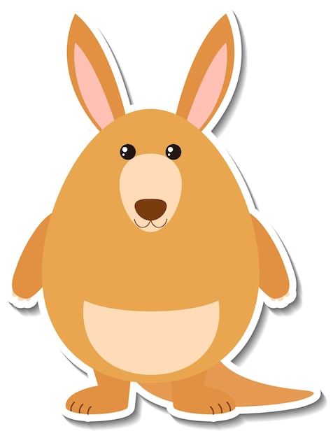 Free Vector chubby kangaroo animal cartoon sticker