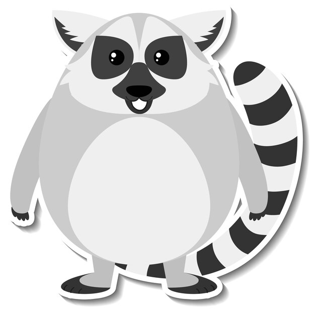 Chubby lemur animal cartoon sticker