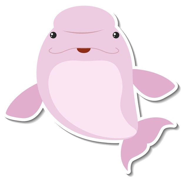 Chubby manatee animal cartoon sticker