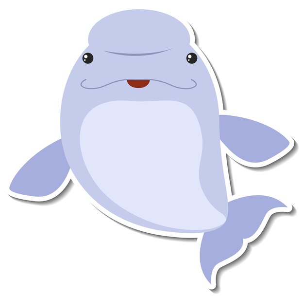 Chubby manatee animal cartoon sticker