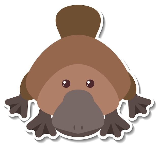 Free vector chubby platypus animal cartoon sticker