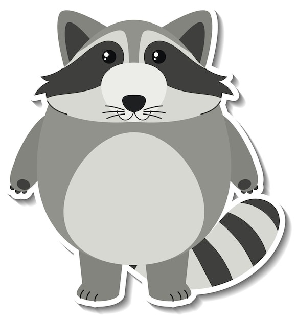 Chubby raccoon animal cartoon sticker