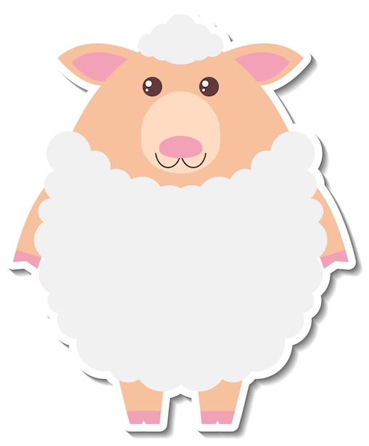 Chubby sheep animal cartoon sticker