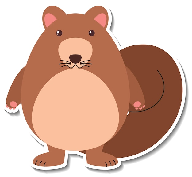 Free Vector chubby squirrel animal cartoon sticker