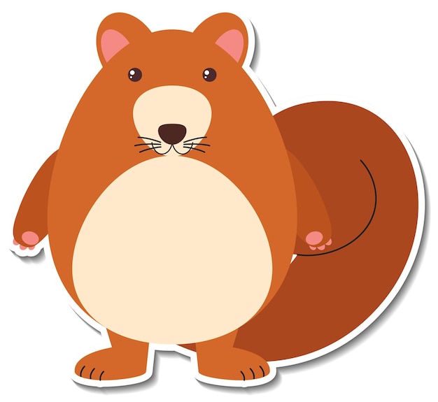 Free Vector chubby squirrel animal cartoon sticker