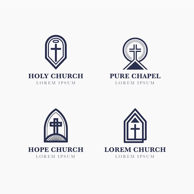 Free Vector church logo design collection