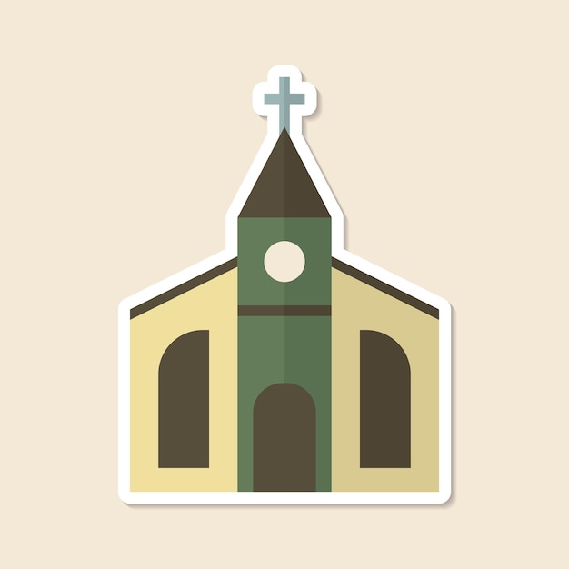 Free vector church place of worship sticker design element vector