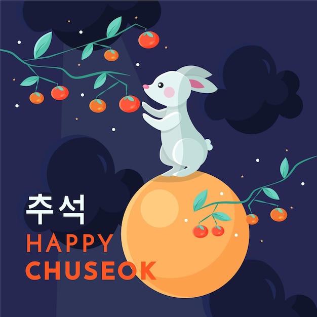 Chuseok concept in flat design