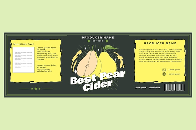 Free Vector cider label design template