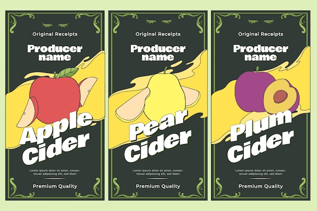 Free Vector cider label design template