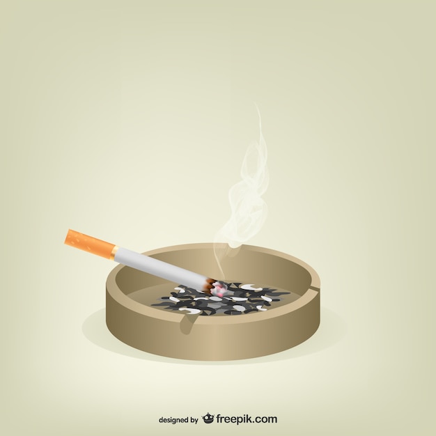 Free Vector cigarette in ashtray vector