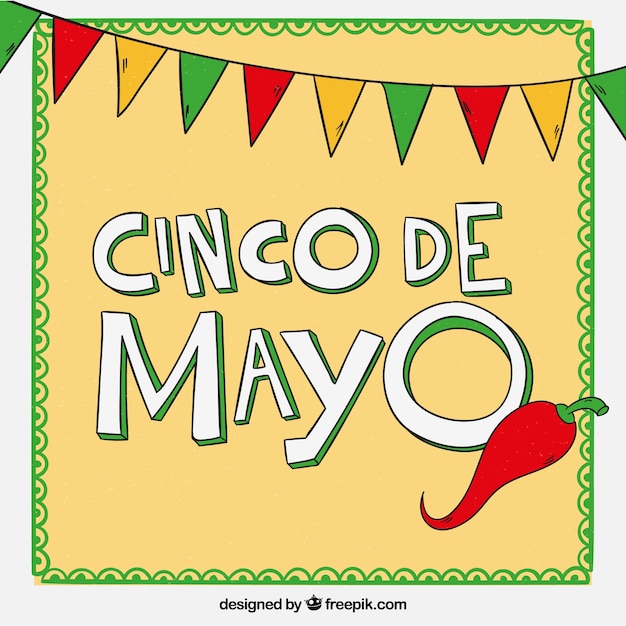 Cinco de mayo background with pennants