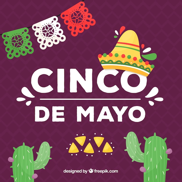 Cinco de mayo background with traditional elements