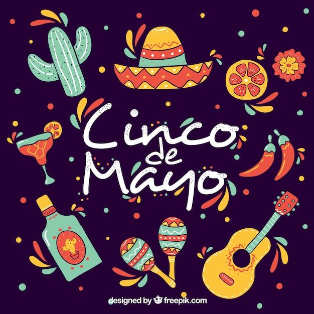 Cinco de mayo background with traditional elements