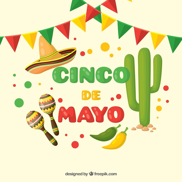 Cinco de mayo background with traditional elements