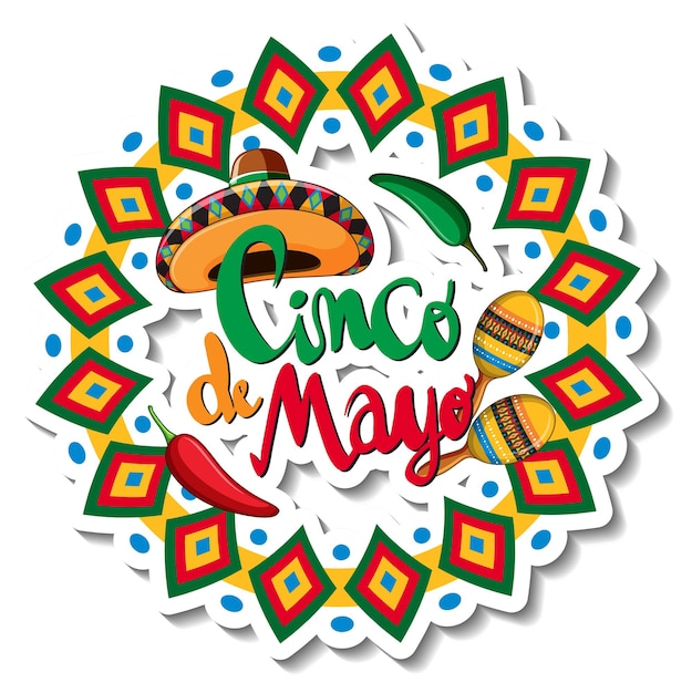 Free vector cinco de mayo badge sticker