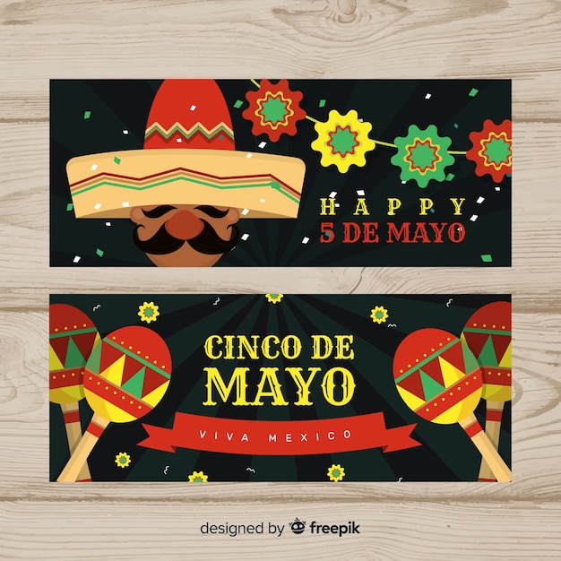 Free vector cinco de mayo banners