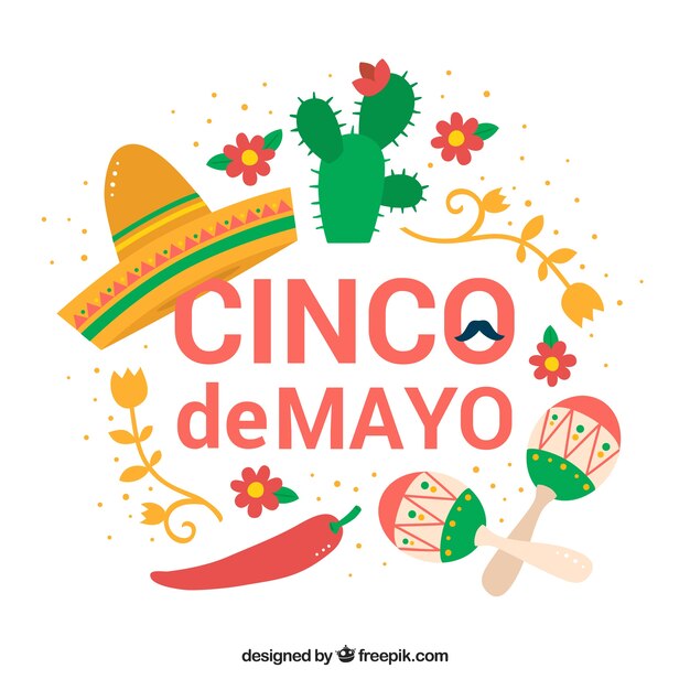 Cinco de mayo elements flat design