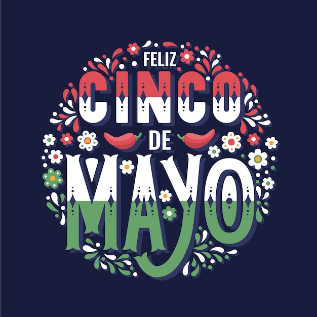 Cinco de mayo floral lettering