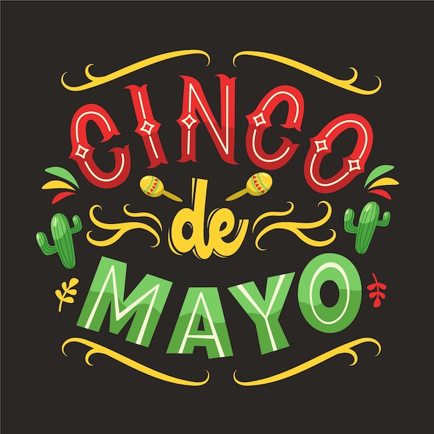 Free vector cinco de mayo lettering design