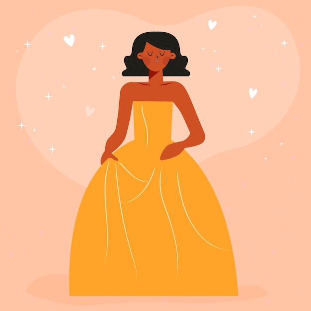 Free Vector cinderella fairytale character illustration