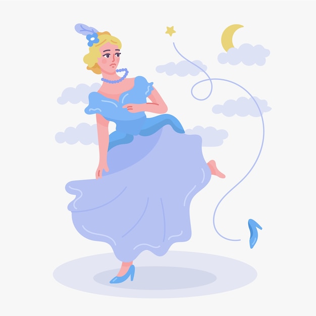 Cinderella fairytale character illustration