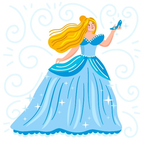 Free Vector cinderella fairytale character illustration