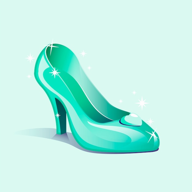 Free Vector cinderella glas shoe illustrated design