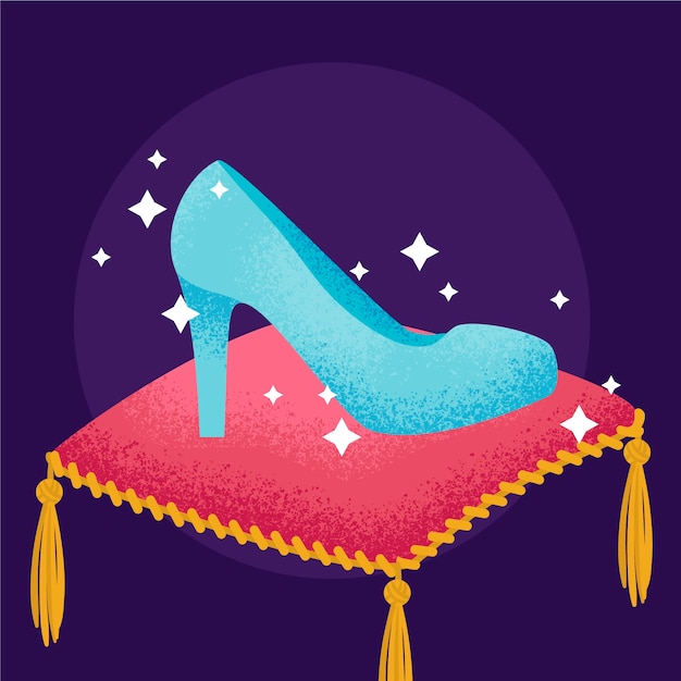 Free Vector cinderella glass shoe concept