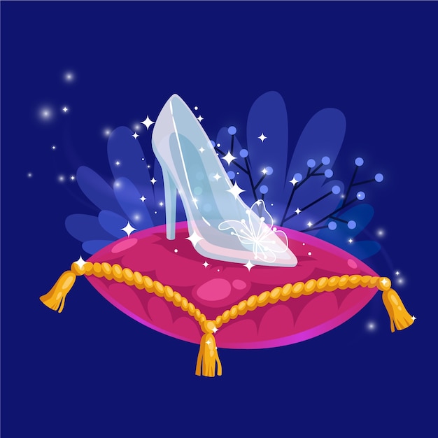 Free Vector cinderella glass shoe concept