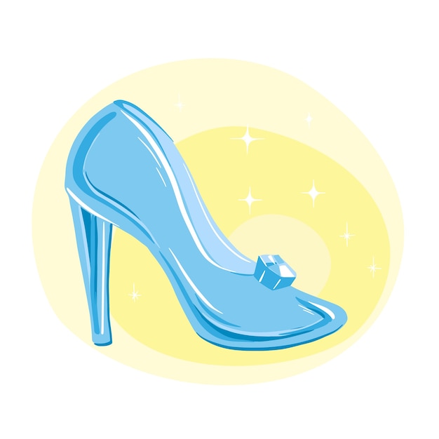 Free Vector cinderella glass shoe illustration design