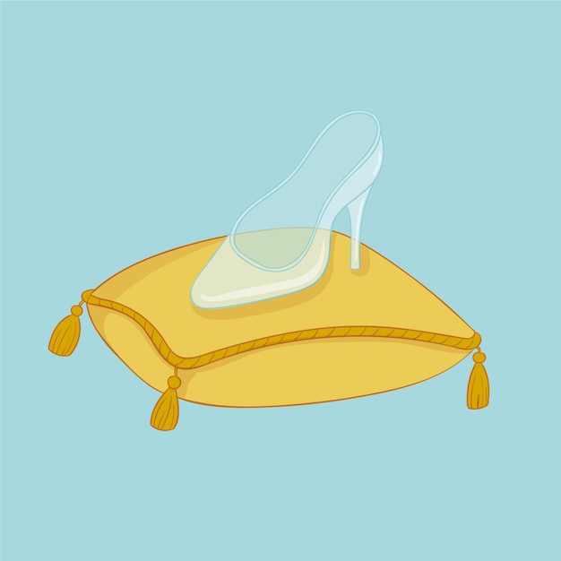 Free Vector cinderella glass shoe illustration