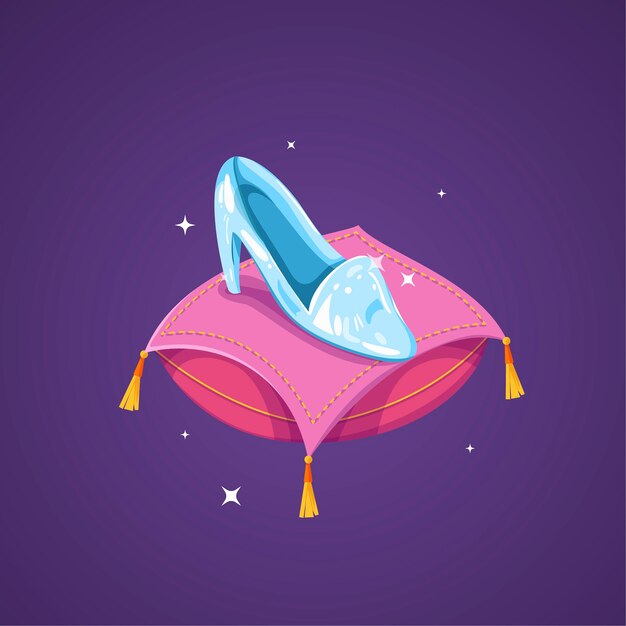 Cinderella glass shoe illustration