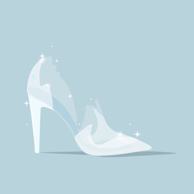 Free Vector cinderella glass shoe illustration