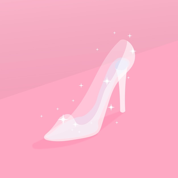 Free Vector cinderella glass shoe illustration