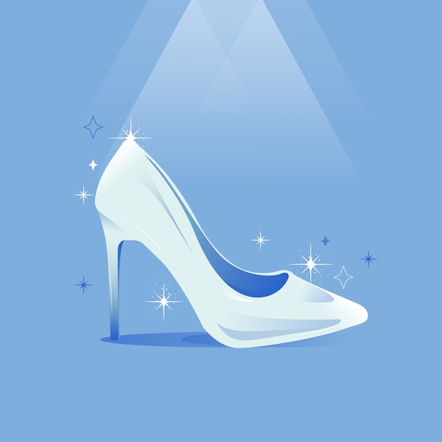 Cinderella glass shoe realistic style