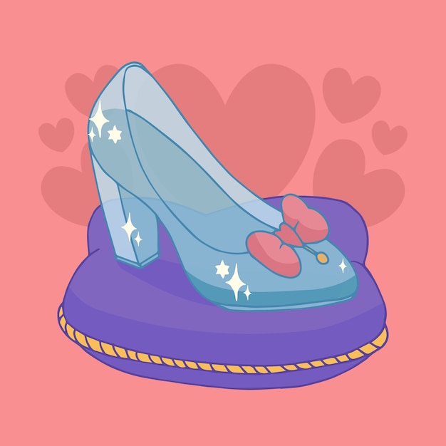 Free Vector cinderella glass shoe theme