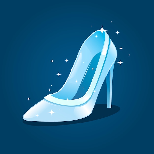 Cinderella sparkling glass shoe