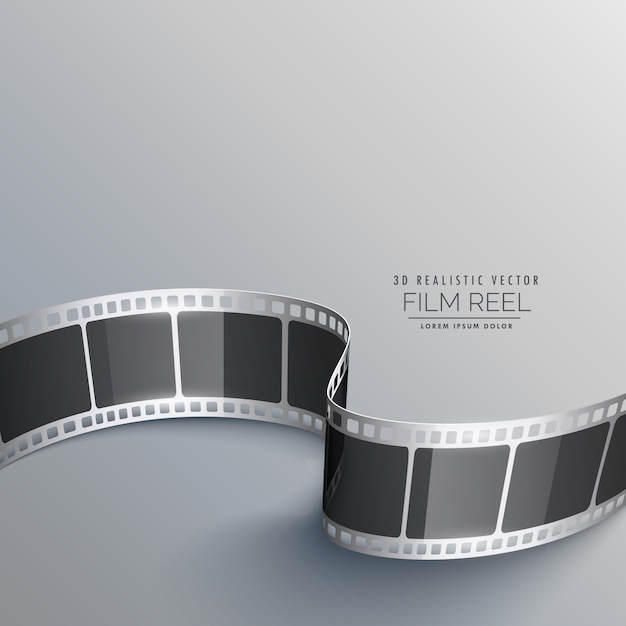 Free Vector cinema background with 3d film strip