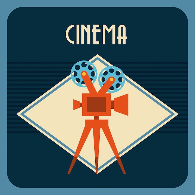 Free Vector cinema over blue  background