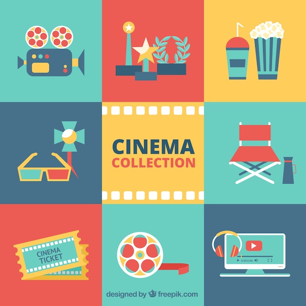 Cinema collage in flat design