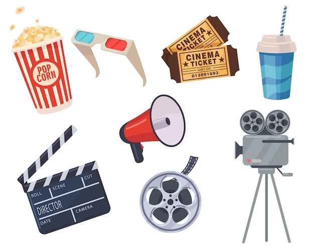 Free vector cinema elements set