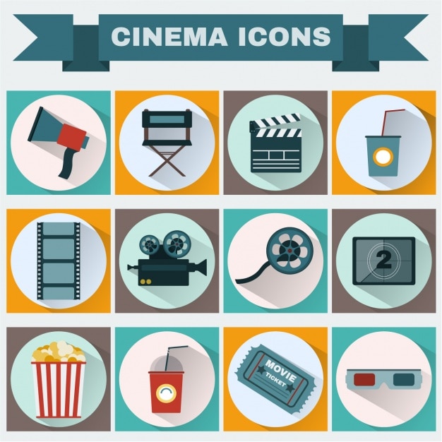 Free Vector cinema icons collection