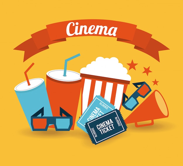 cinema over orange background