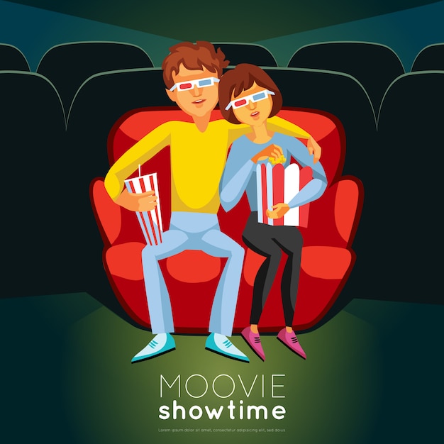 Free Vector cinema time illustration 