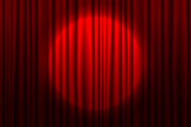 Cinemastyle textile curtain banner with spot light effect