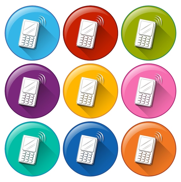 Free Vector circle buttons with cellphones